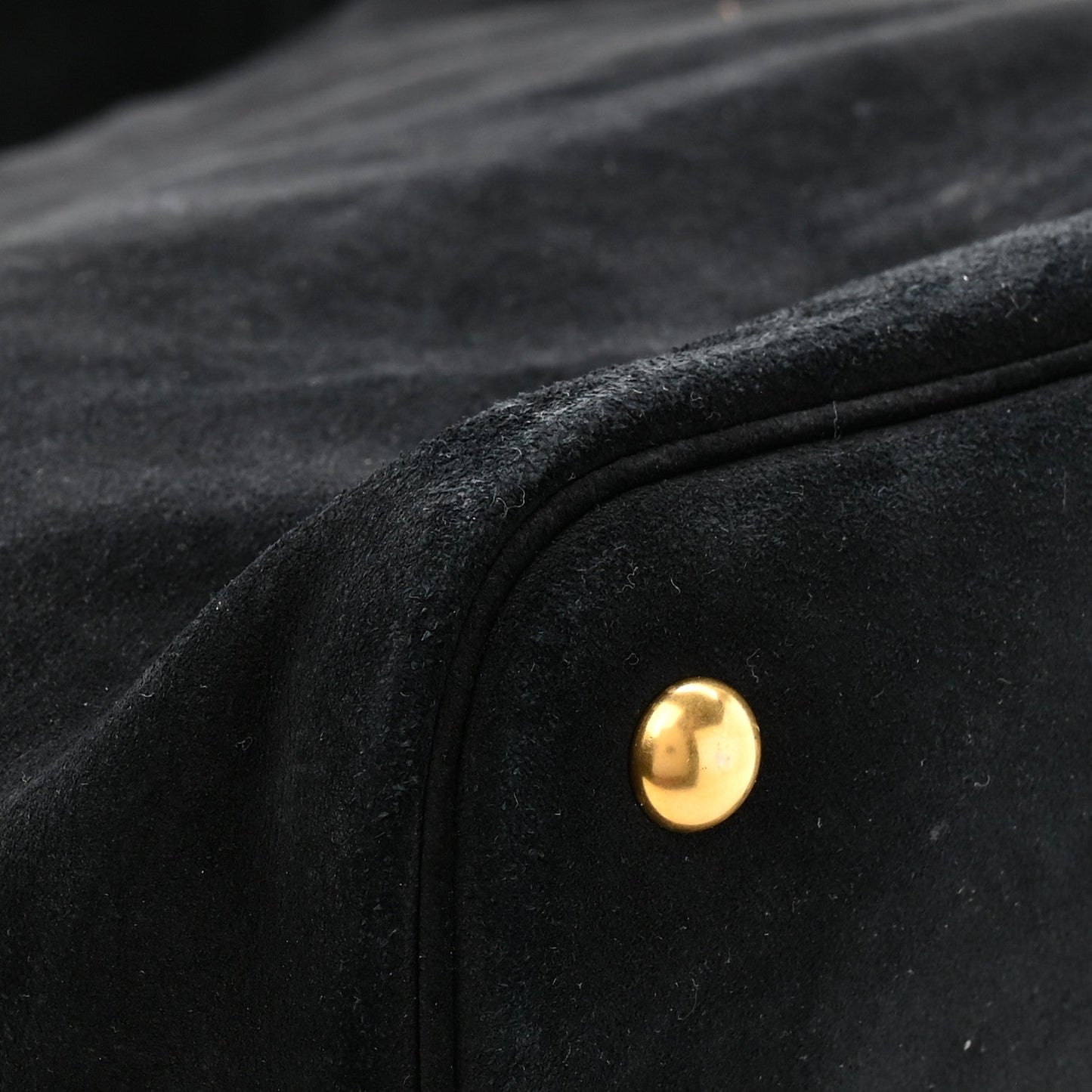 Saint Laurent Suede Studded Bucket Bag Black