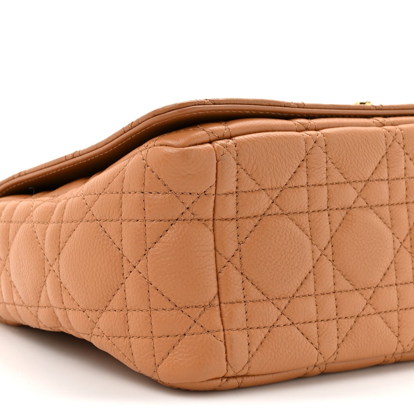 Christian Dior Calfskin Cannage Medium Caro Bag Tan