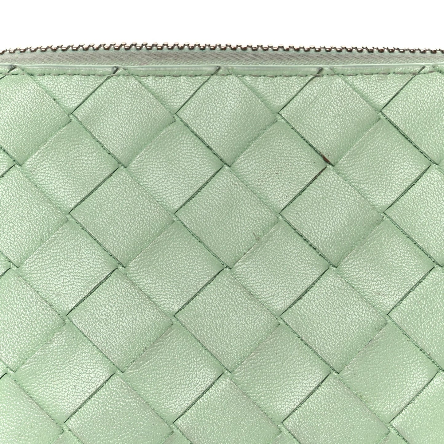 Bottega Veneta Nappa Intrecciato Small Beauty Pouch Fresh Mint