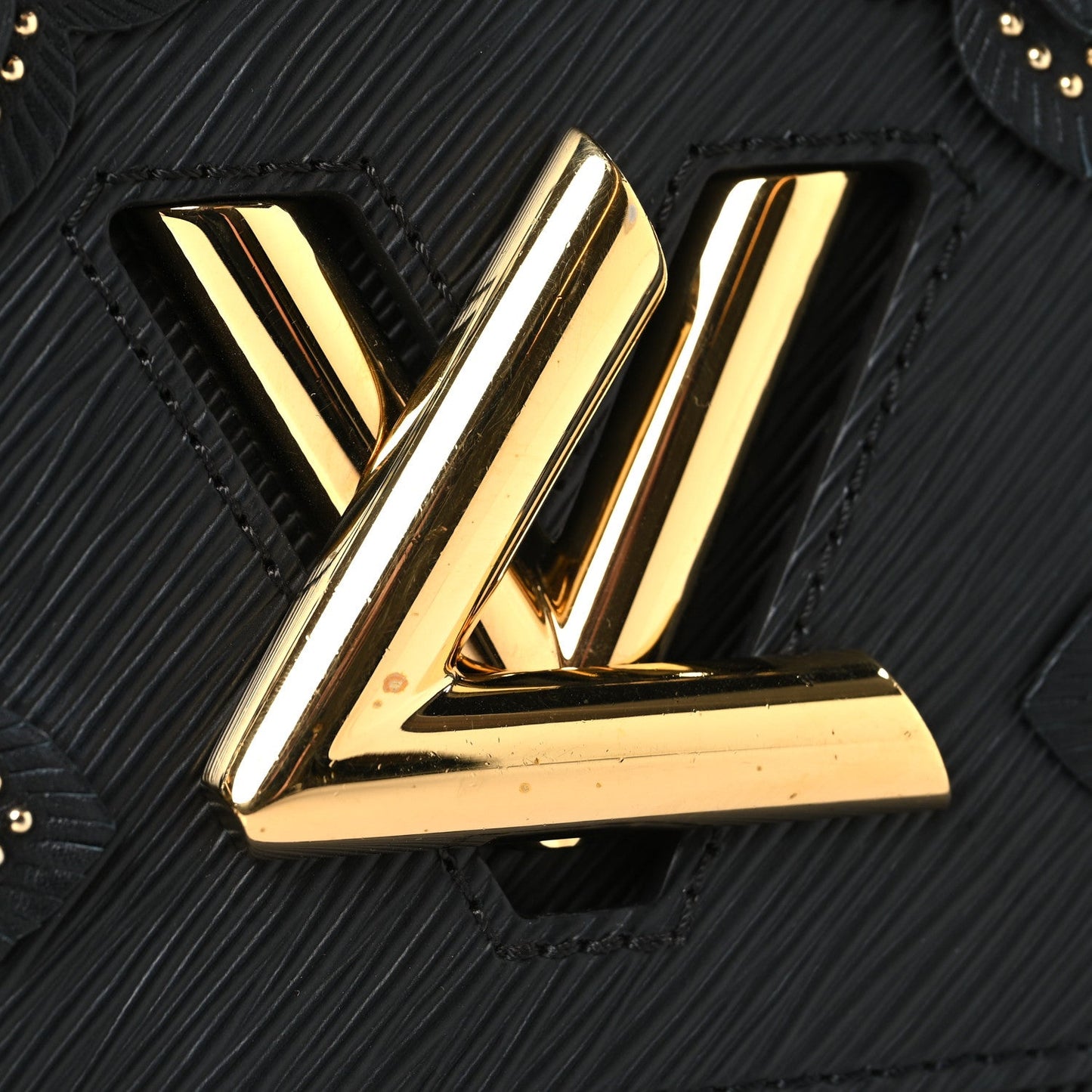 Louis Vuitton Epi Flowers Twist Shoulder Bag MM Black