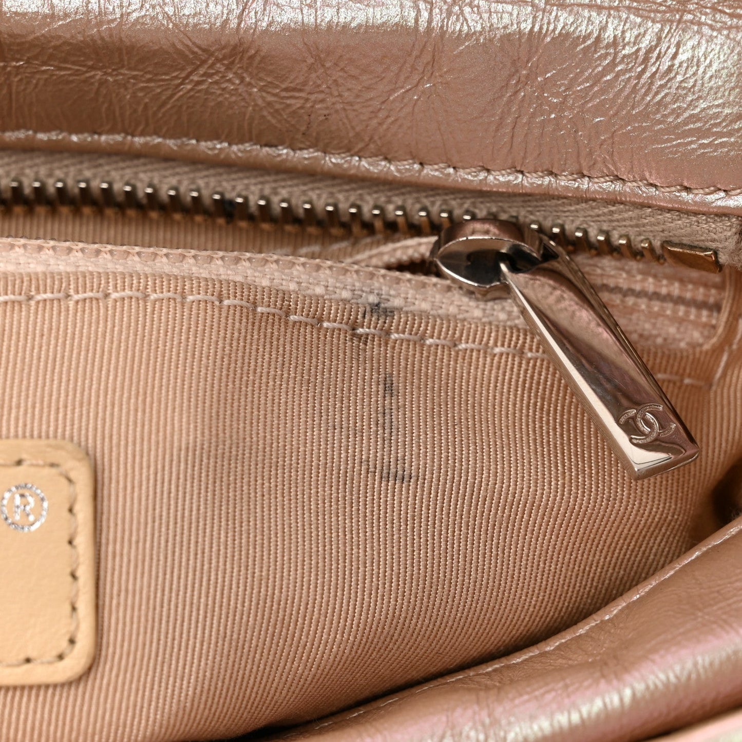 Chanel Iridescent Aged Calfskin Quilted Small Gabrielle Hobo Light Pink