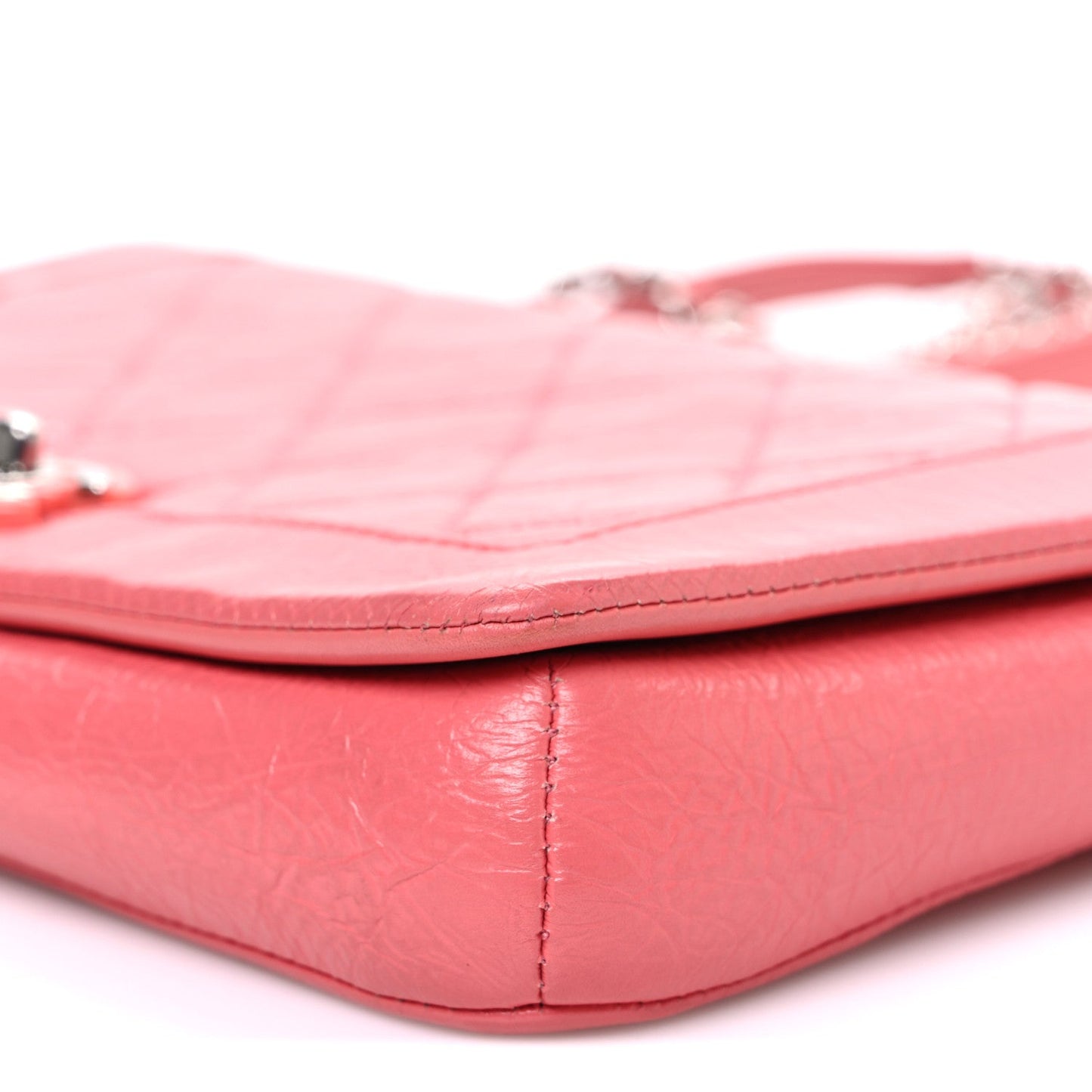 Chanel Crumpled Calfskin Quilted Bi Vintage Small Single Flap Pink