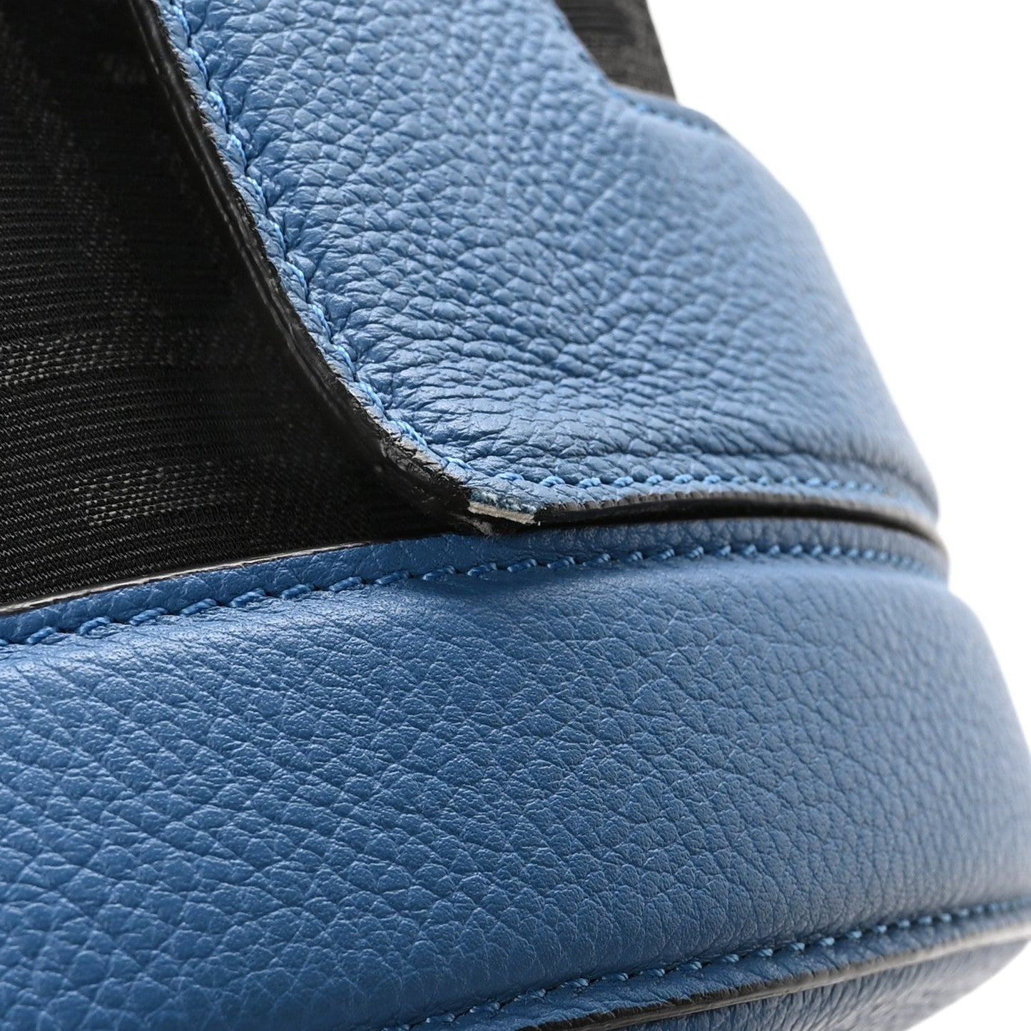 Fendi Jacquard Vitello Logo Bucket Bag Blue