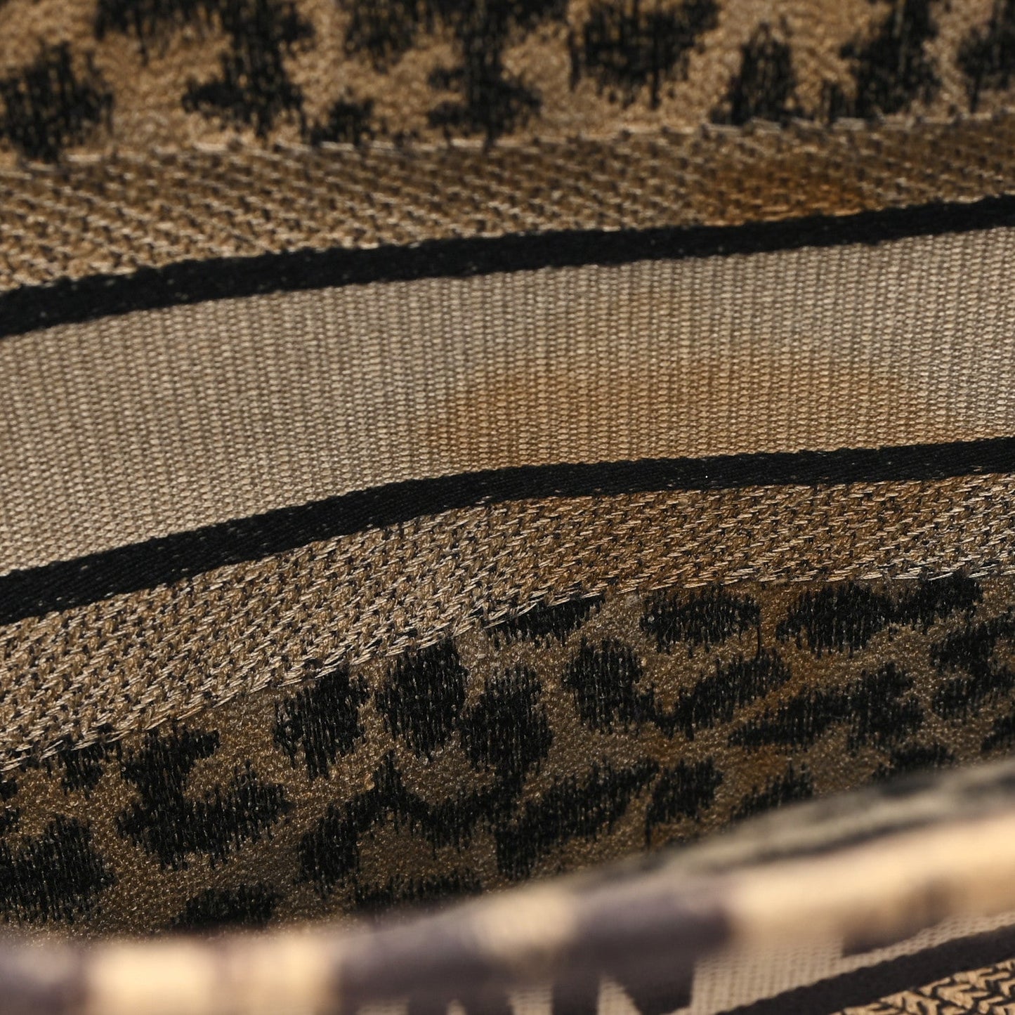 Christian Dior Canvas Mizza Embroidered Large Leopard Book Tote Beige