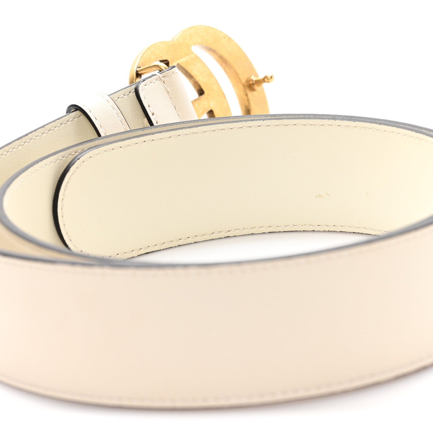 Gucci Calfskin Double G 40mm Belt 85 34 Mystic White