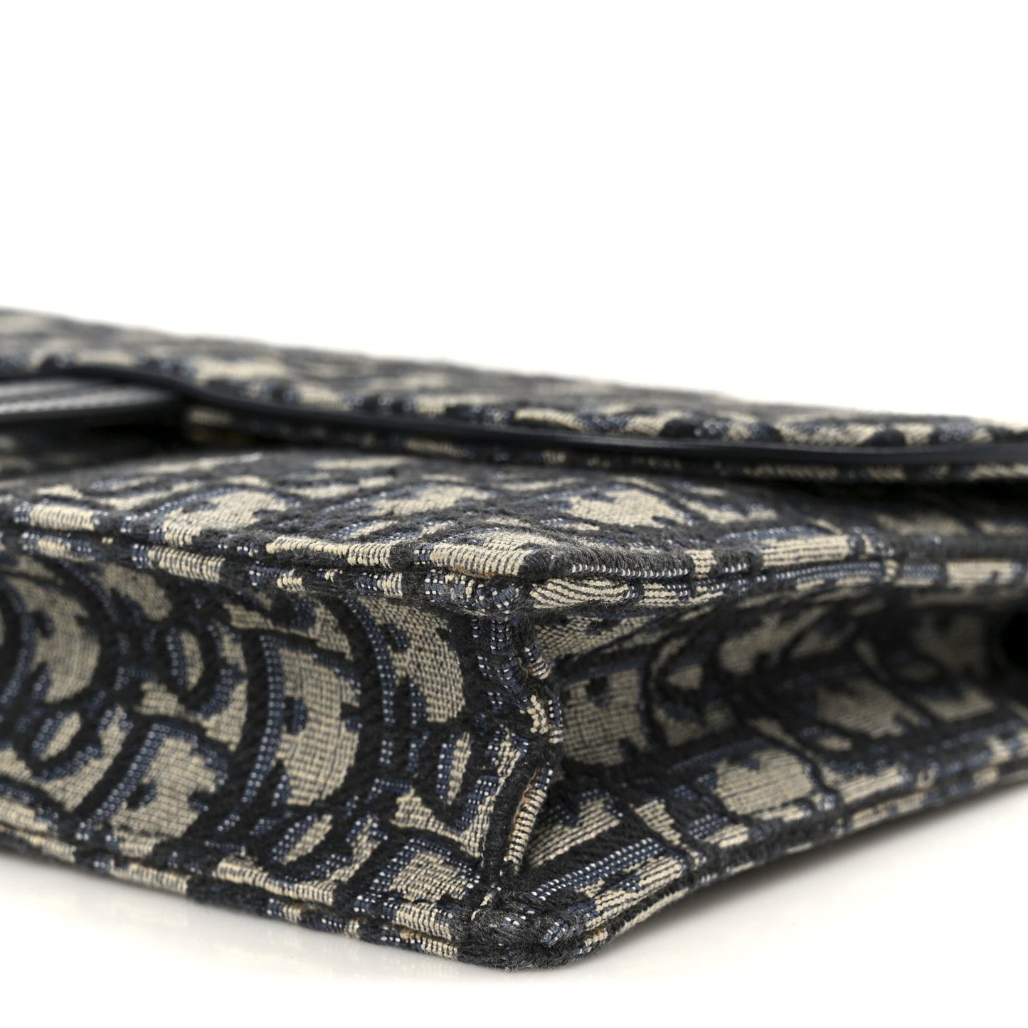 Christian Dior Oblique Saddle Chain Pouch Blue