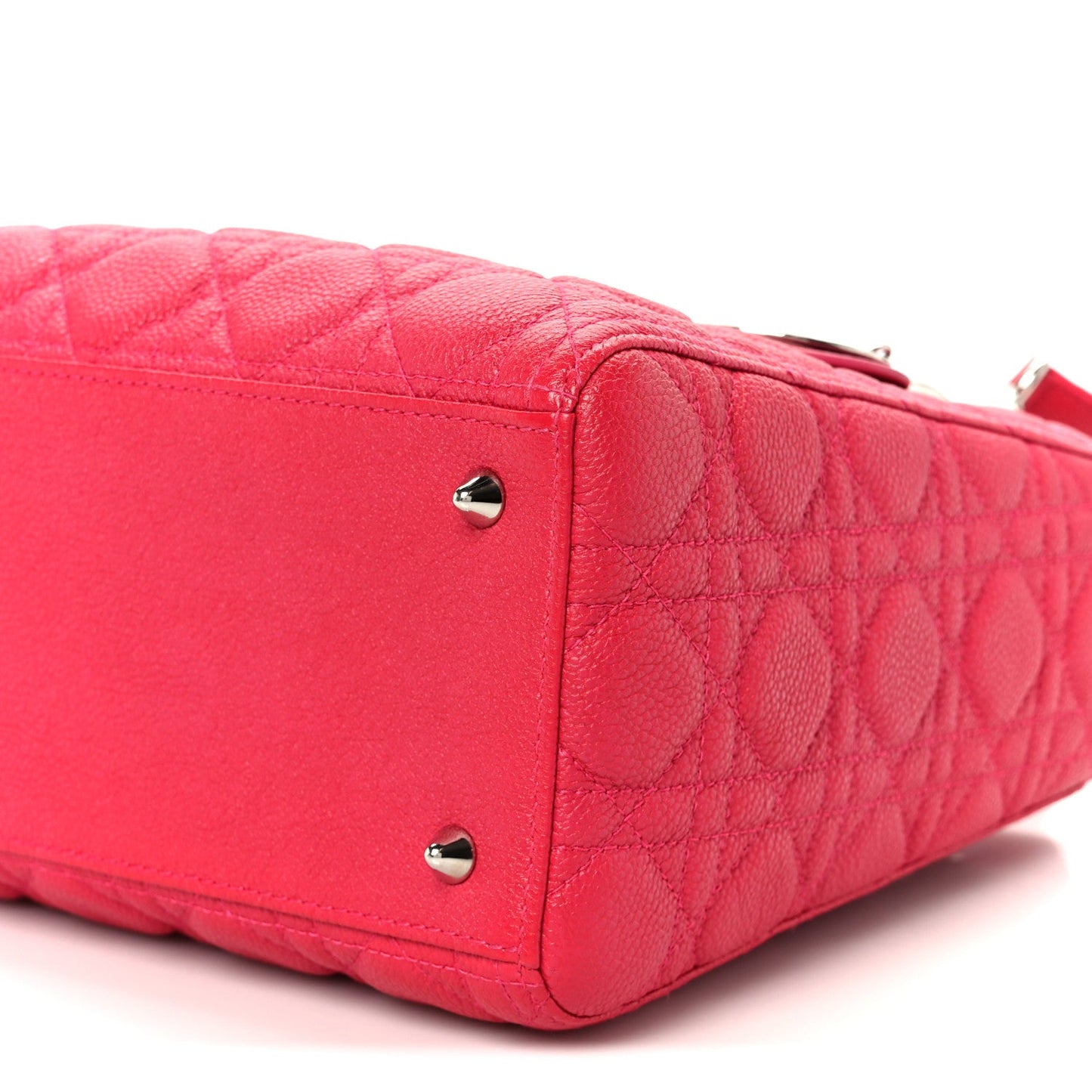Christian Dior Grained Calfskin Cannage Medium Lady Dior Pink