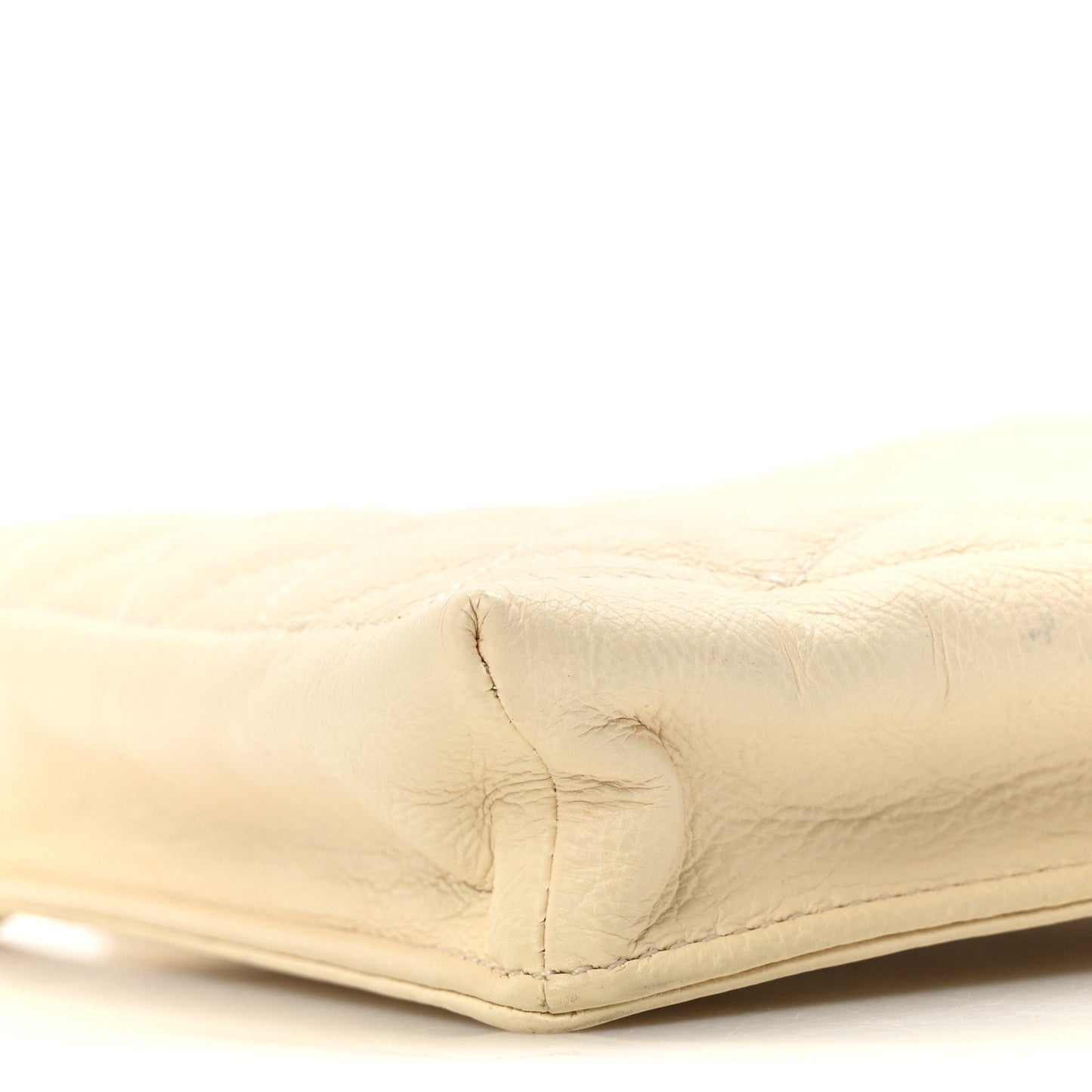 Chanel Calfskin Quilted CC Waiter Clutch With Chain White