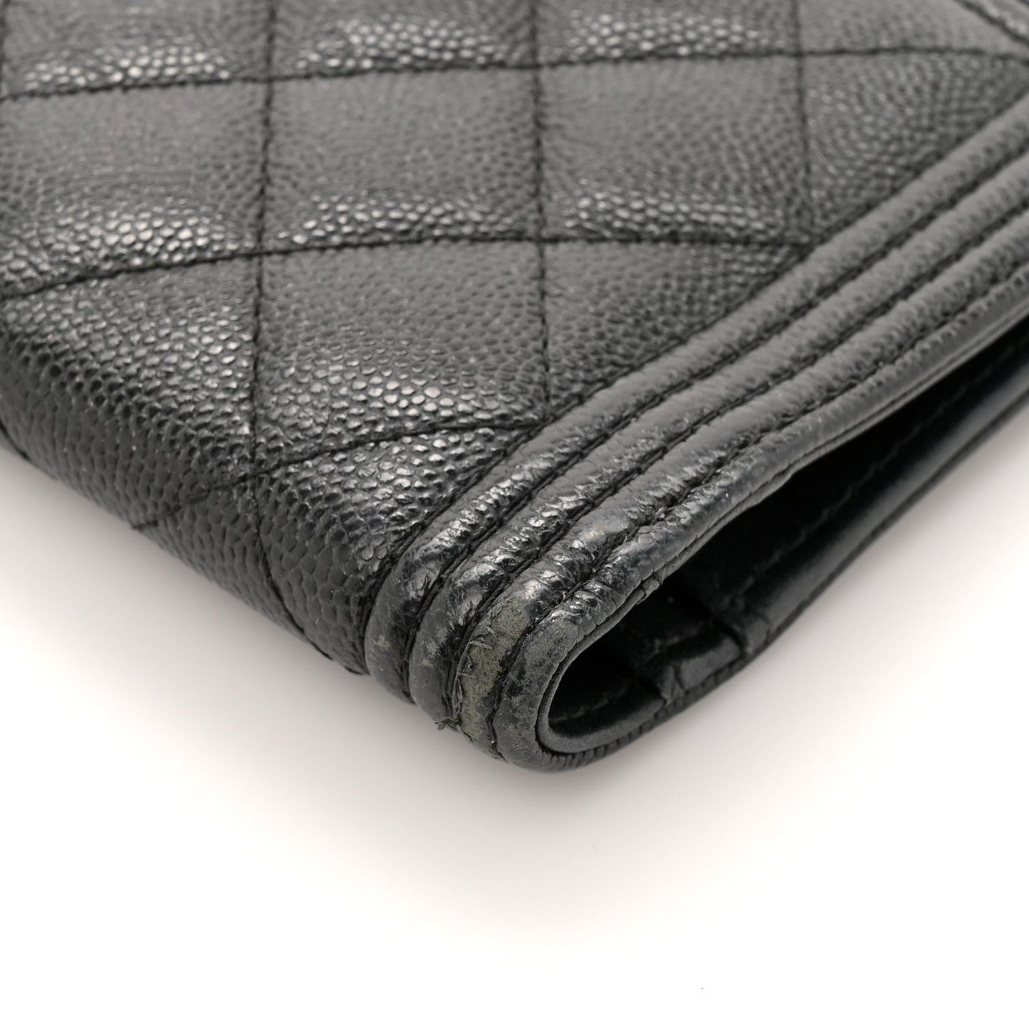 Chanel Caviar Quilted Boy Yen Wallet Black