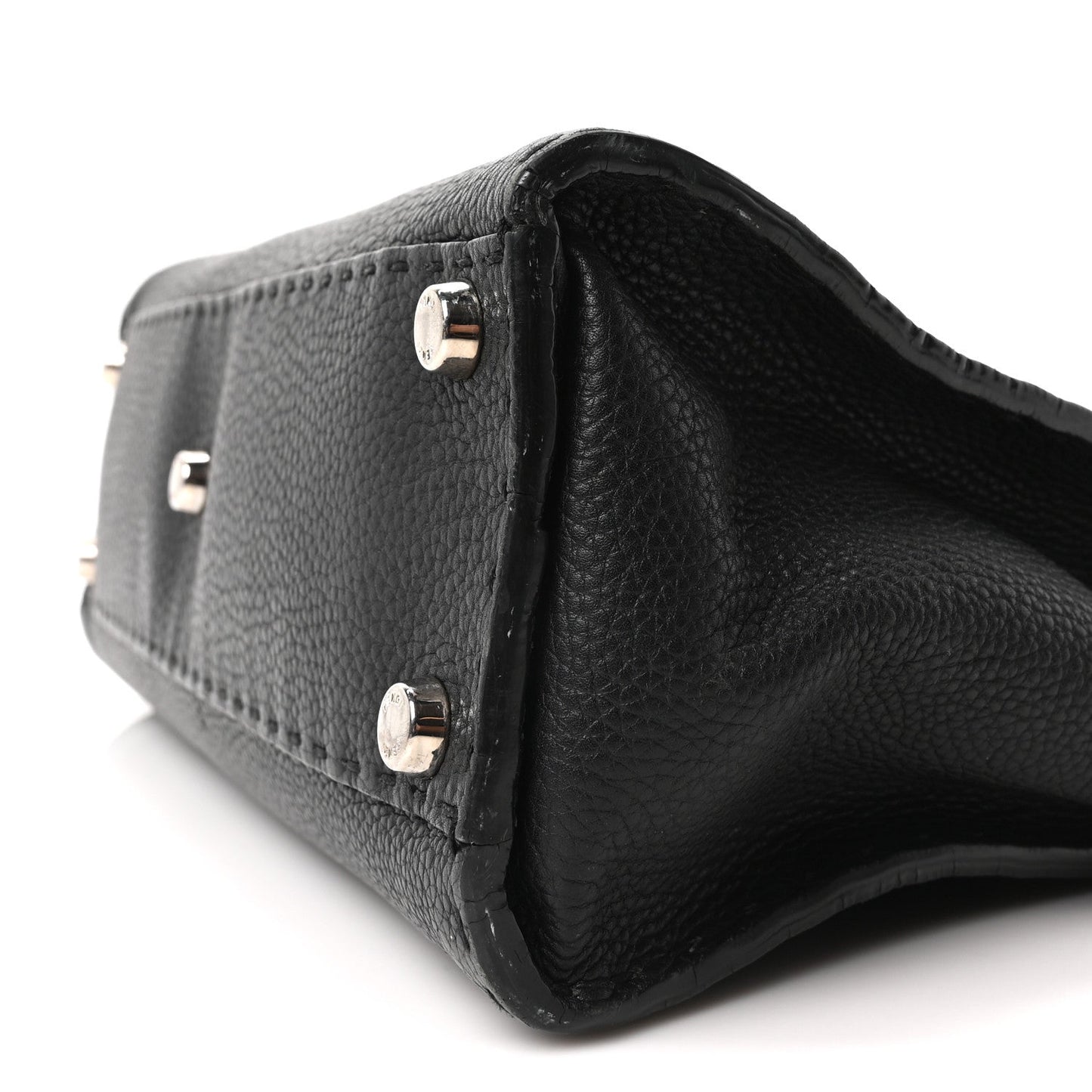 Fendi Cuoio Romano Selleria Bi-Color Medium Peekaboo Iconic Satchel Black Mou