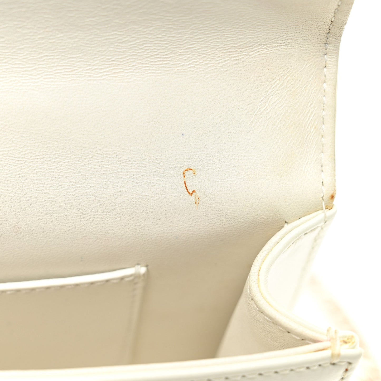 Christian Dior Calfskin Printed Mini Diorama Flap Bag White