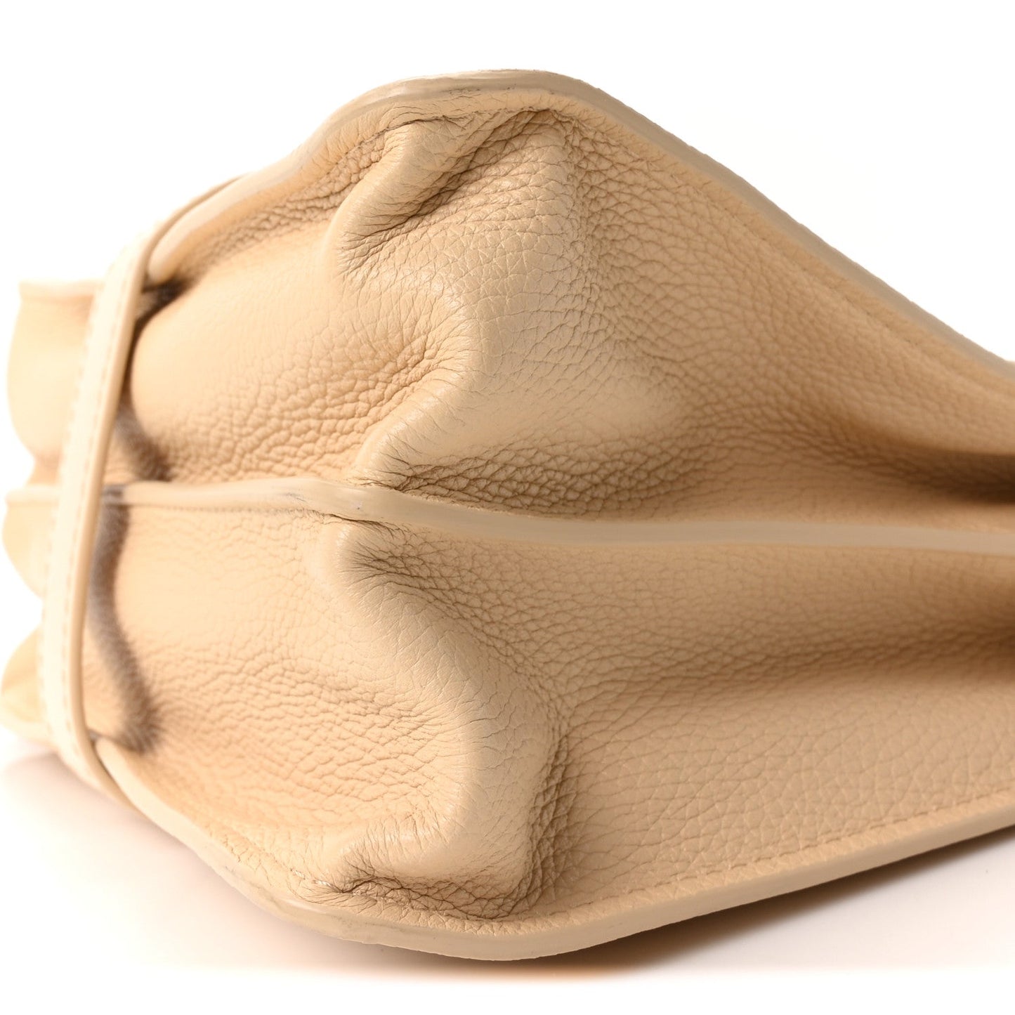 Chloe Shiny Grained Calfskin Medium Aby Day Shoulder Bag Blondie Beige