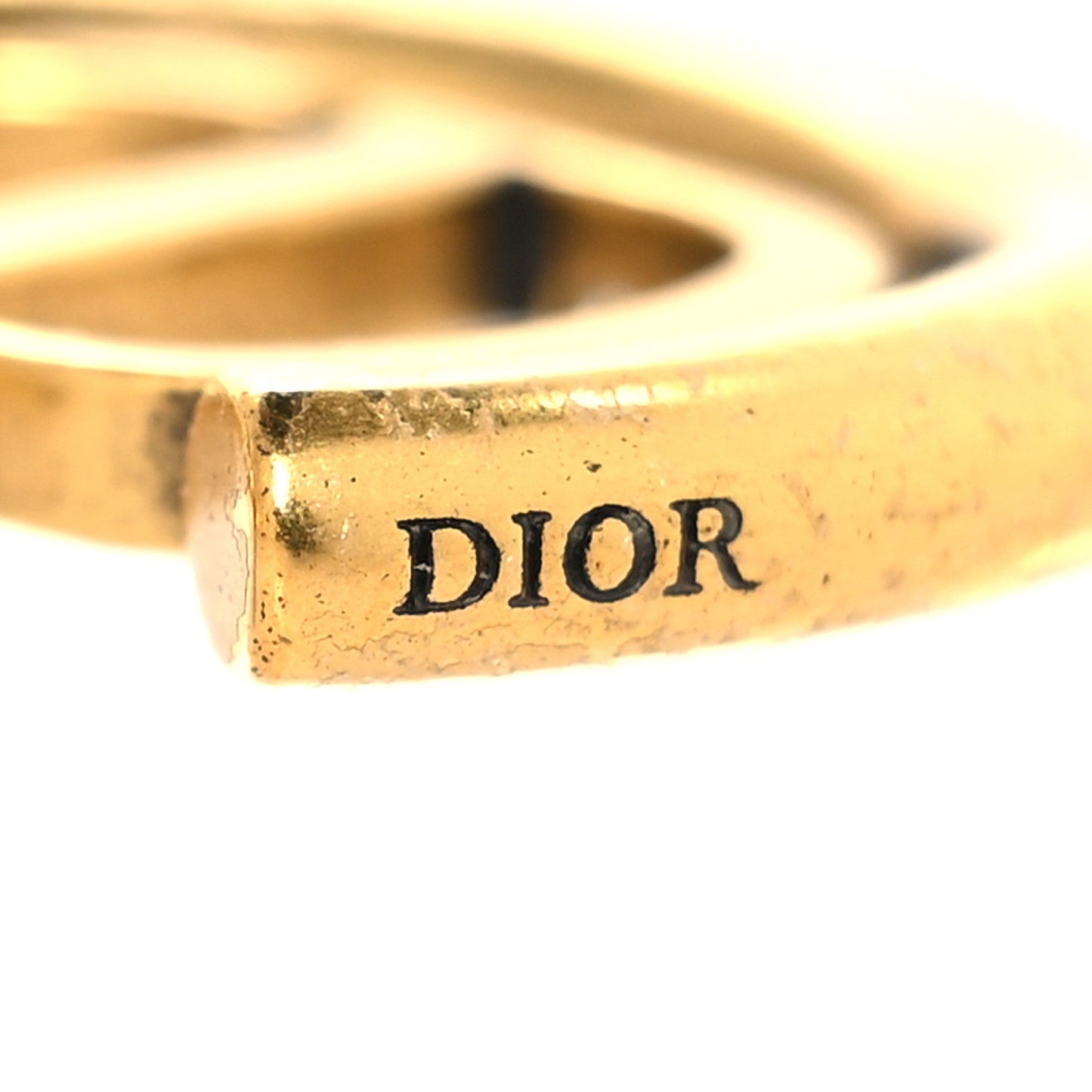 Christian Dior Metal 30 Montaigne Hoop Earrings Aged Gold