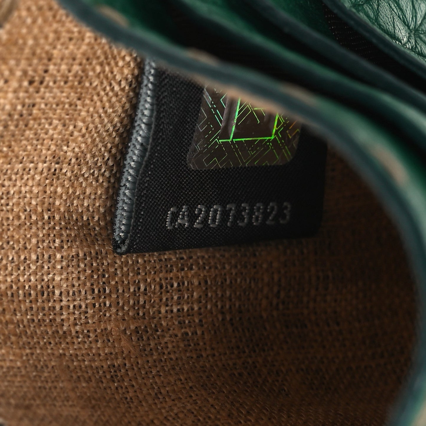 Fendi Cuoio Romano Selleria Card Holder Green