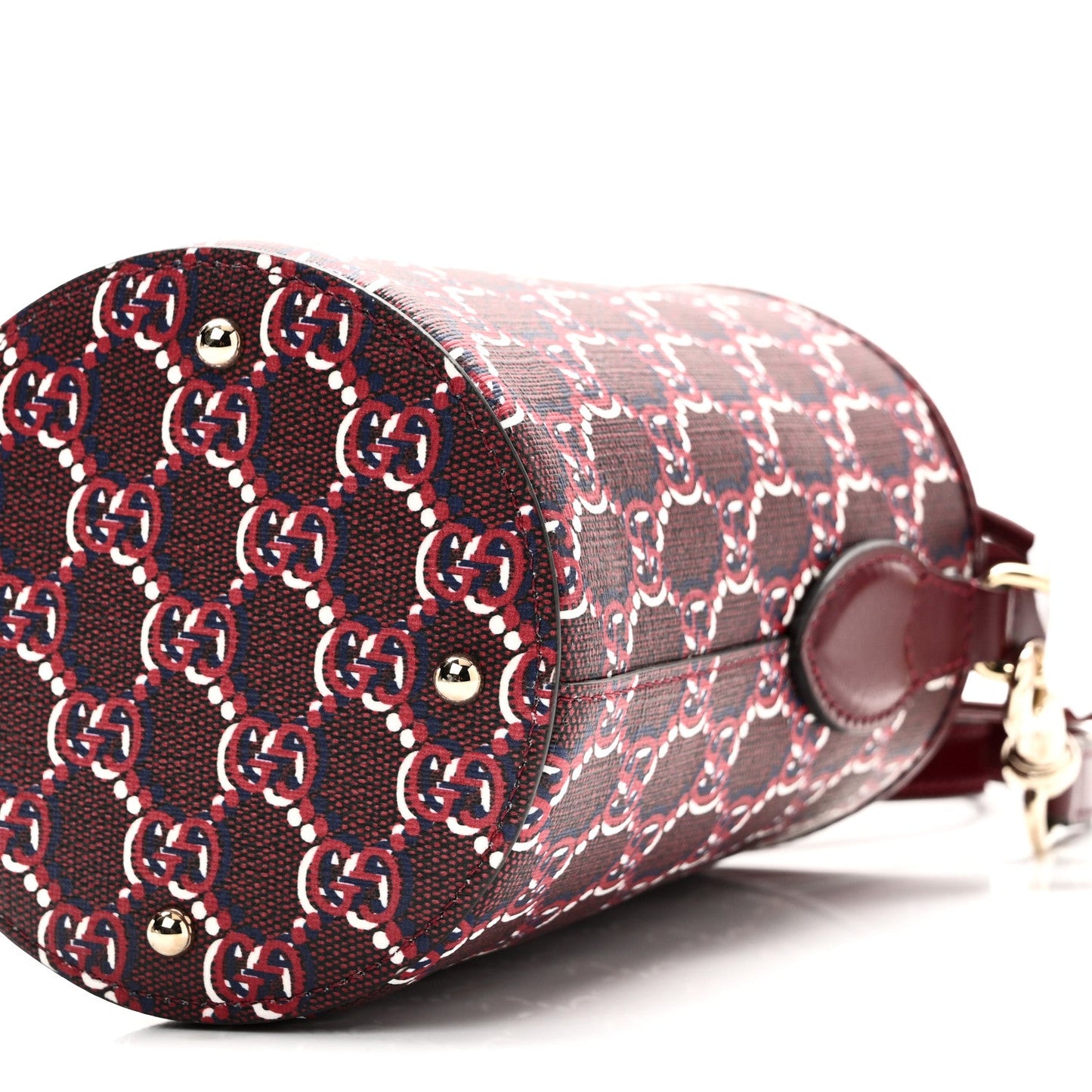 Gucci GG Shadow Monogram Mini Bucket Bag Rosso Ancora Red