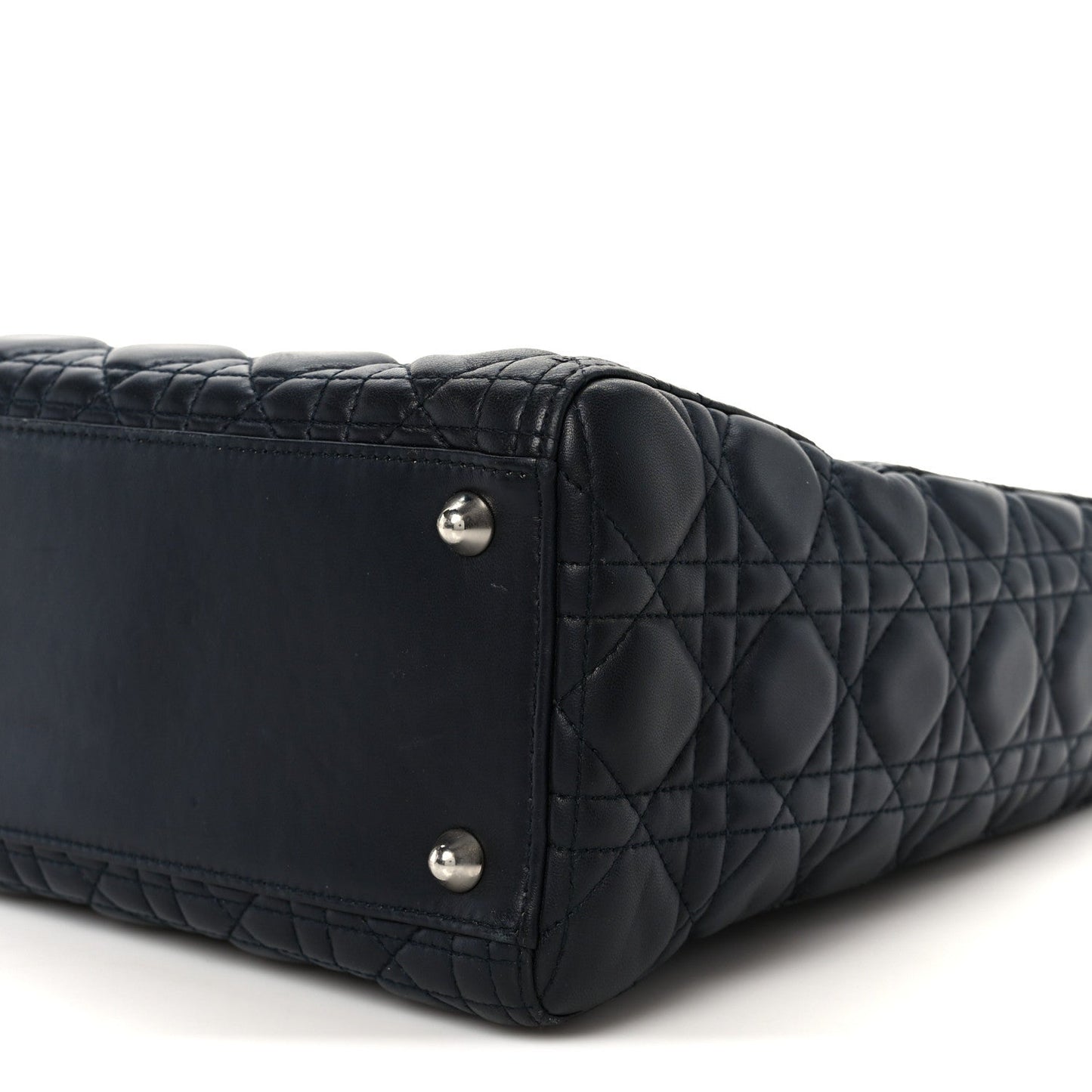 Christian Dior Lambskin Cannage Large Lady Dior Navy Blue