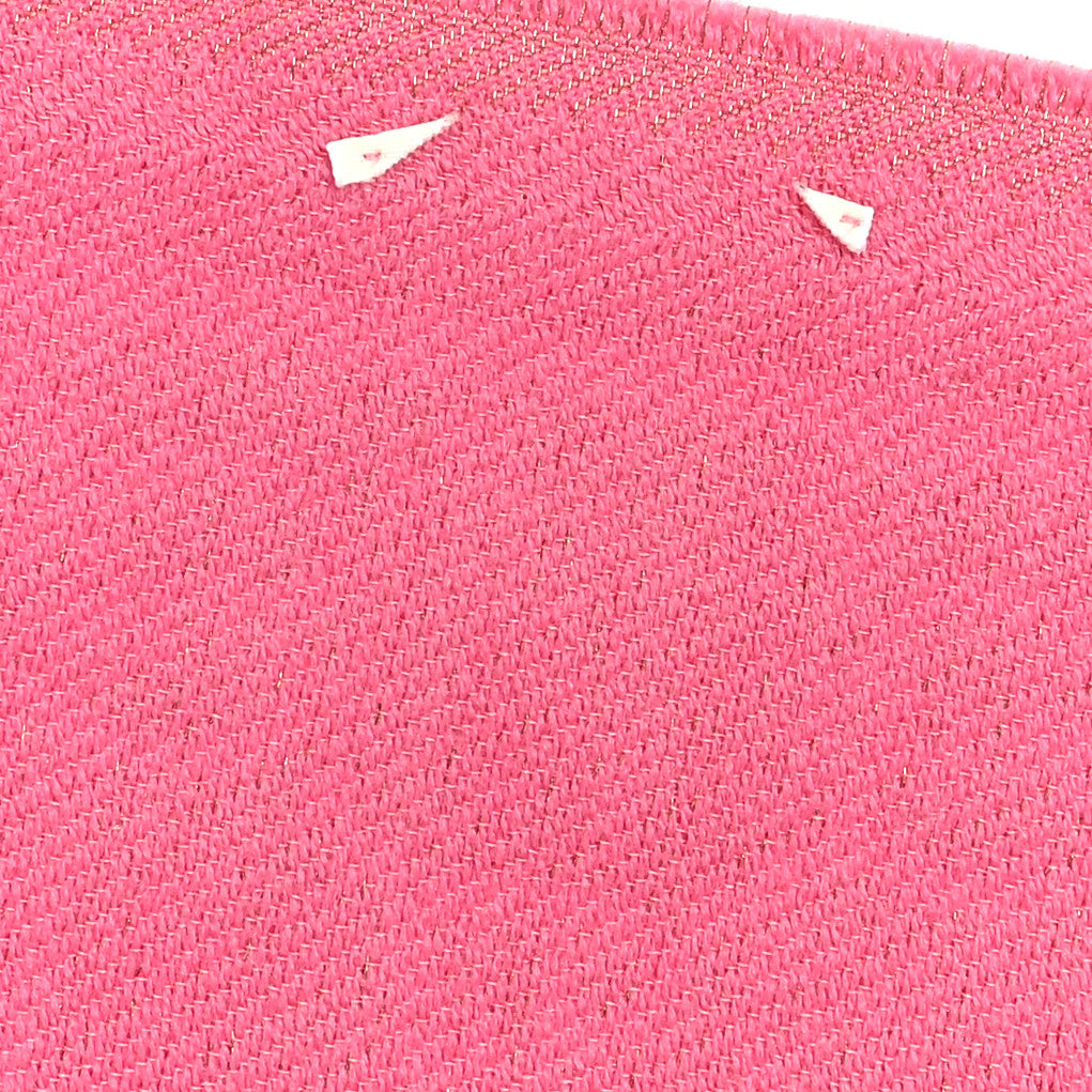 Gucci Wool Silk Lurex GG Monogram Bright G Fringe Scarf Fuxia