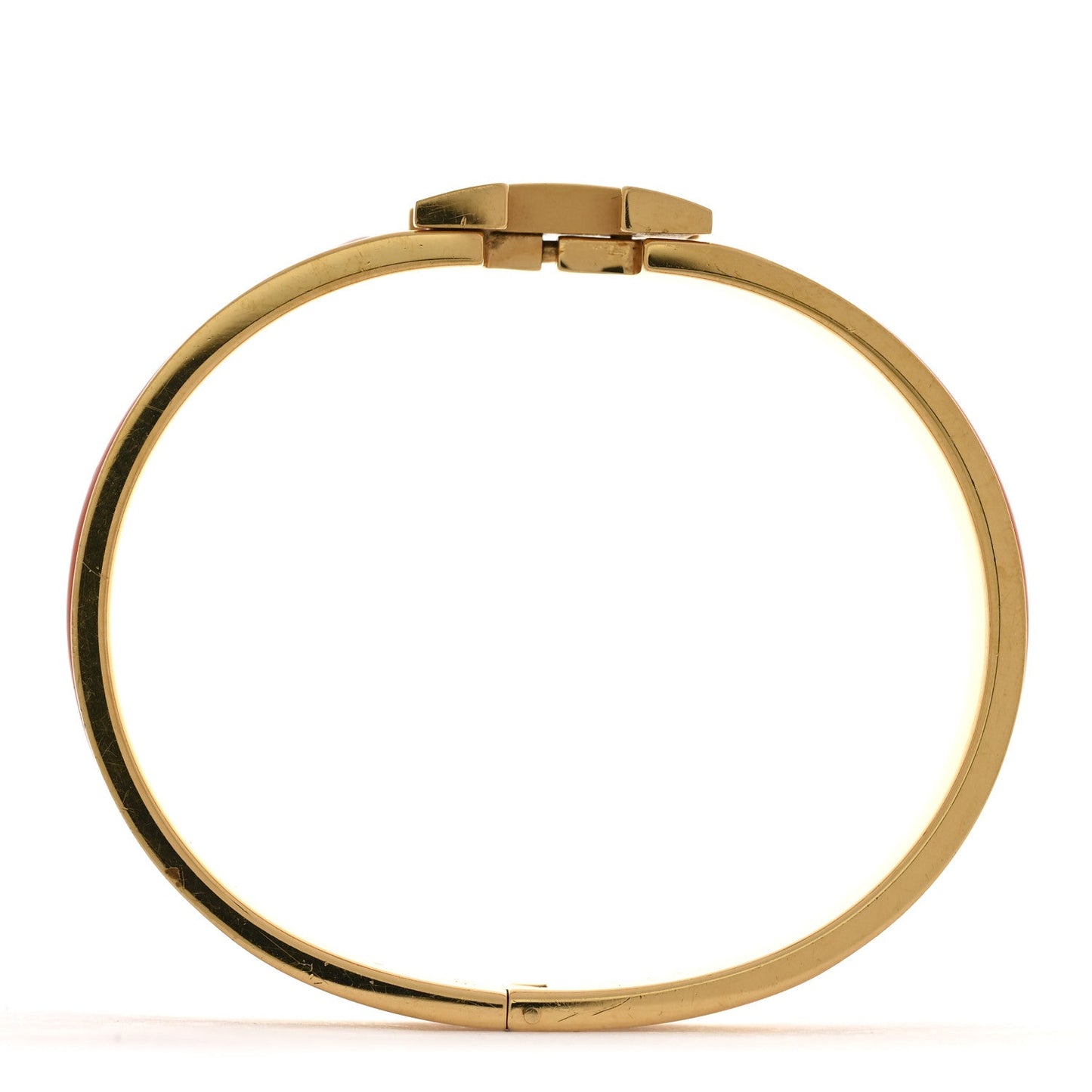 Hermes Enamel Narrow Clic Clac H Bracelet PM Orange