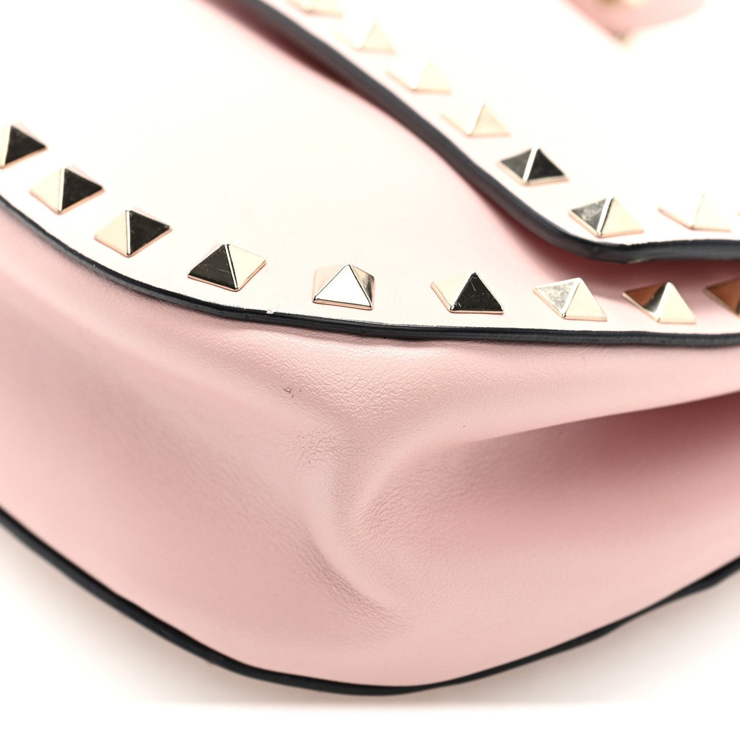 Valentino Garavani Vitello Rockstud Crossbody Saddle Bag Water Rose