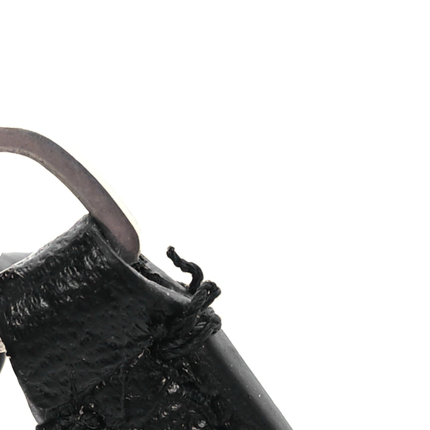 Balenciaga Grained Calfskin Miami Logo Cash Coin Card Holder On Keychain Black