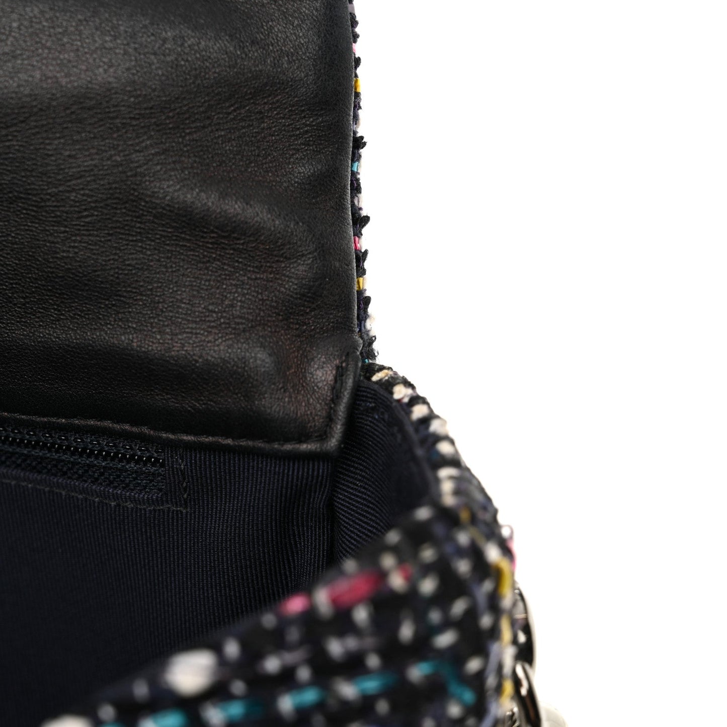 Chanel Tweed Small Messenger Flap Navy