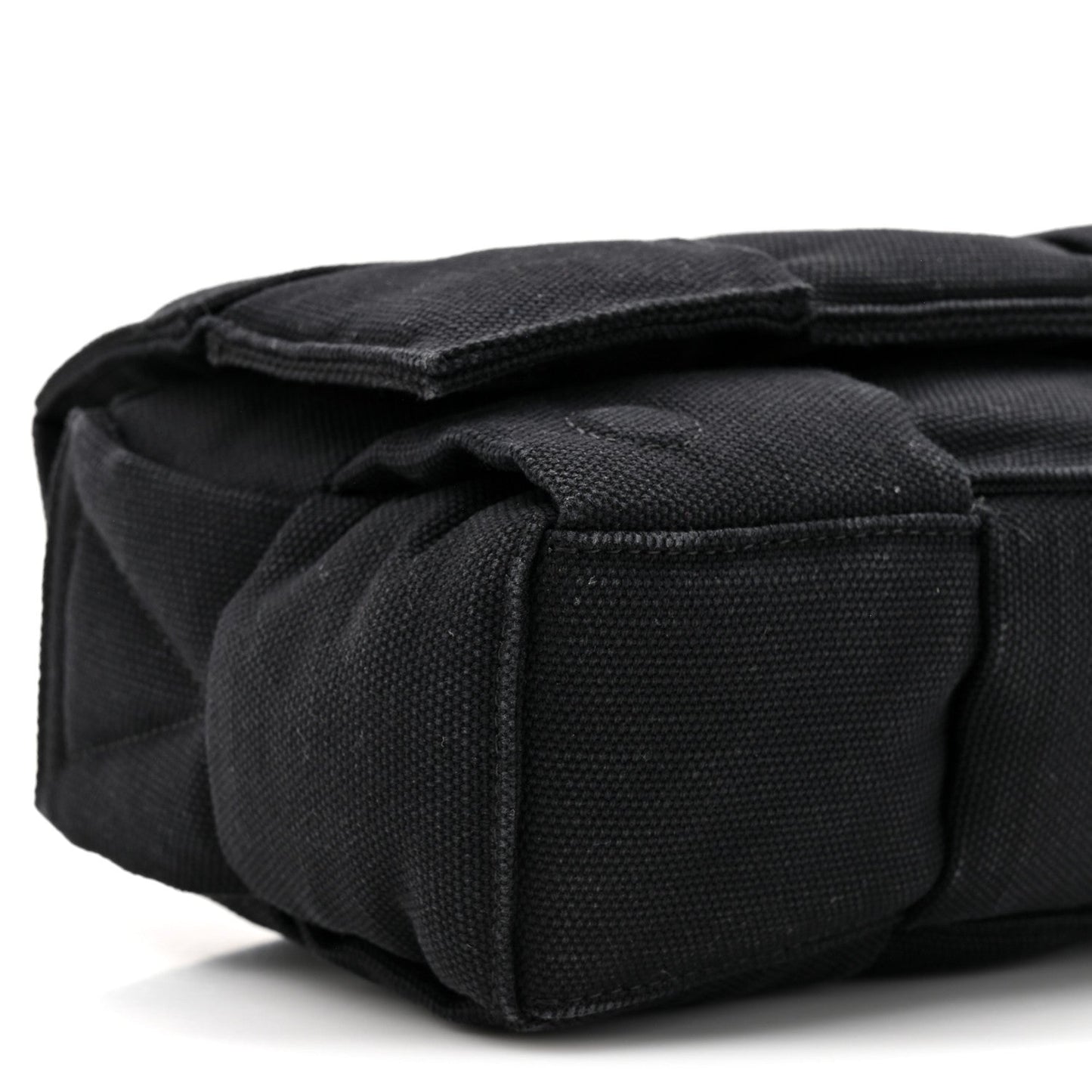 Bottega Veneta Denim Maxi Intrecciato Padded Tech Cassette Bag Black