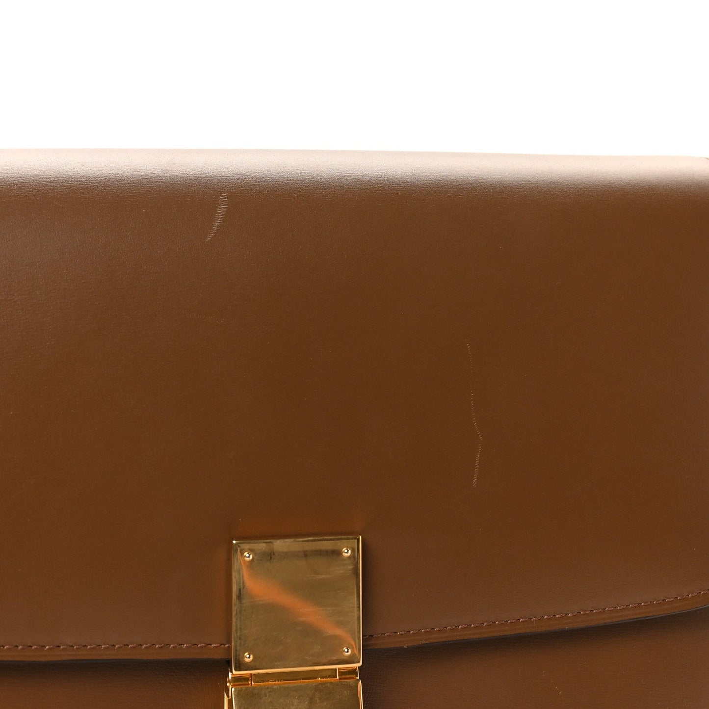 Celine Box Calfskin Medium Classic Box Flap Bag Camel