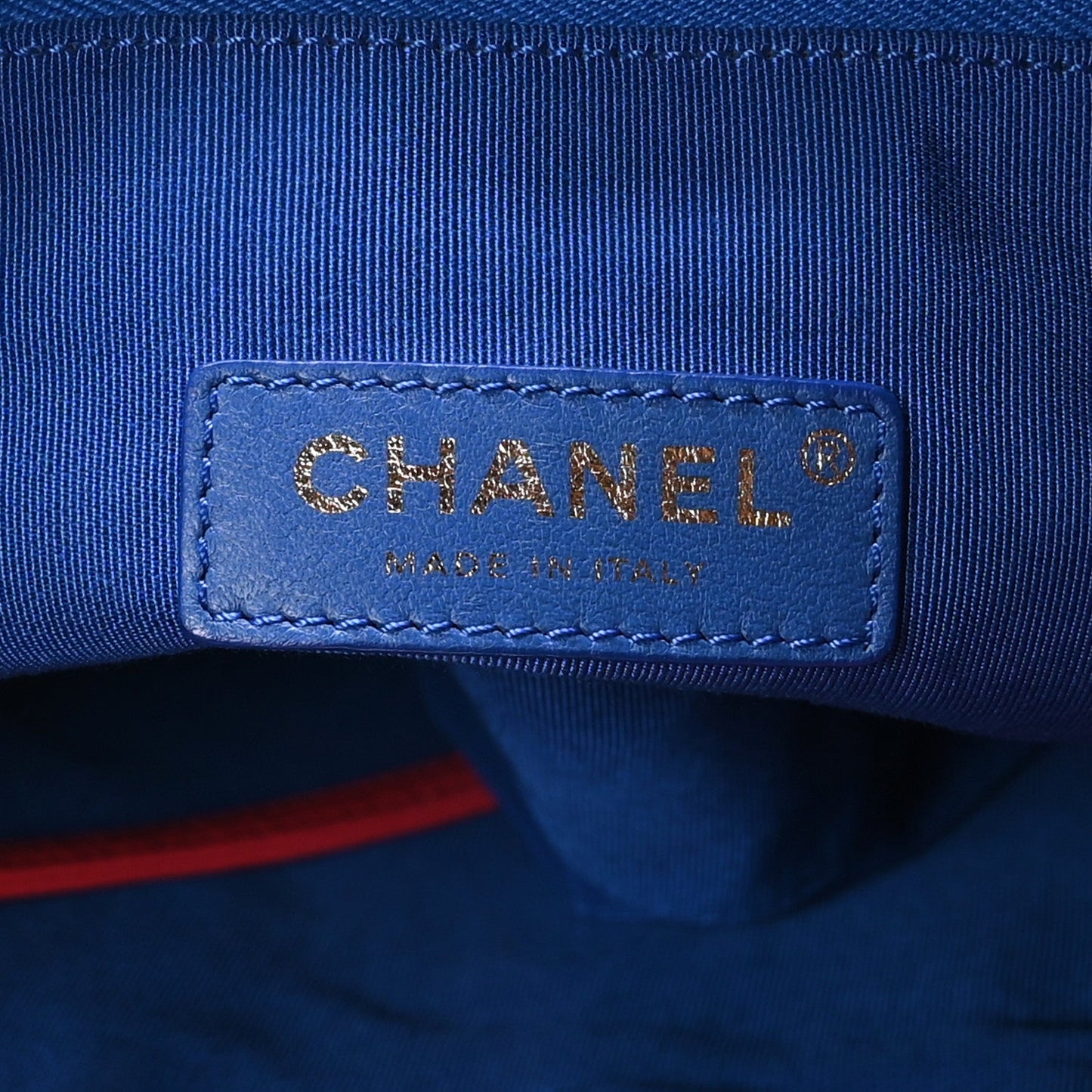 Chanel Aged Calfskin Quilted Large 31 Shopping Bag Red Blue
