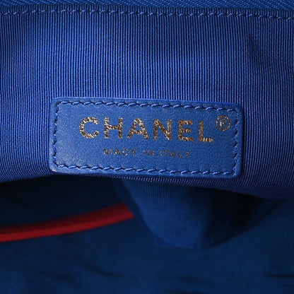 Chanel Aged Calfskin Quilted Large 31 Shopping Bag Red Blue