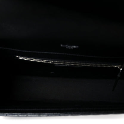 Saint Laurent Grain De Poudre Textured Mixed Matelasse Large Triquilt Monogram Satchel Black