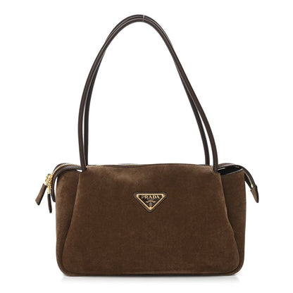Prada Camoscio Medium Darling Shoulder Bag Cocoa Brown