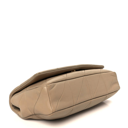 Saint Laurent Lambskin Patchwork Monogram Medium Jamie Beige