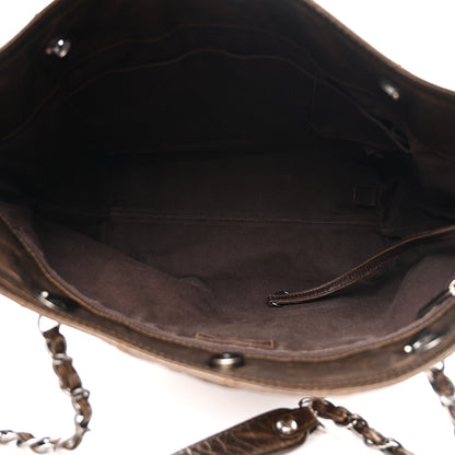 Chanel Metallic Aged Calfskin Small Shopping In Moscow Tote Bronze