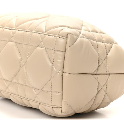Christian Dior Calfskin Macrocannage Medium Diortravel Nomad Pouch Sand