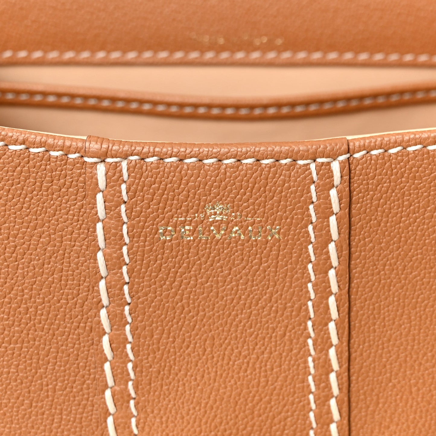 Delvaux Grained Rodeo Calfskin Surpique Mini Brillant Satchel Vegetal Ivory