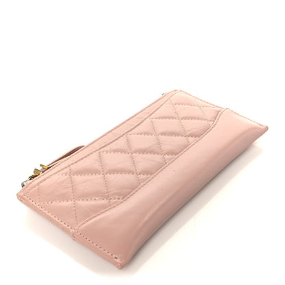 Chanel Aged Calfskin Quilted Gabrielle Zip Pouch Pink