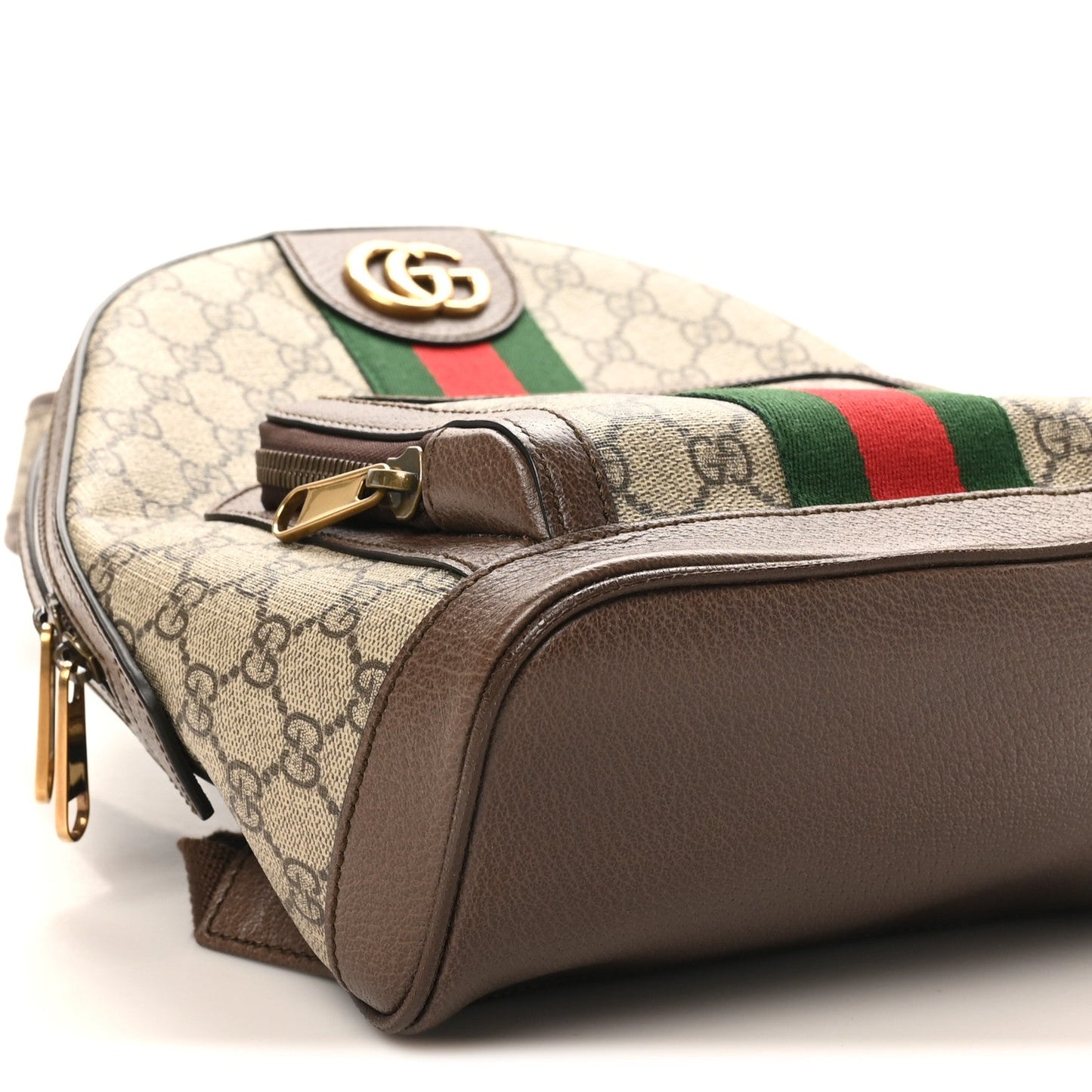 Gucci GG Supreme Monogram Calfskin Web Small Ophidia Day Backpack Beige Ebony New Acero