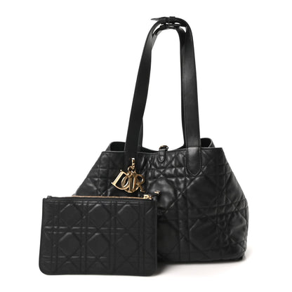 Christian Dior Calfskin Macrocannage Medium Toujours Black