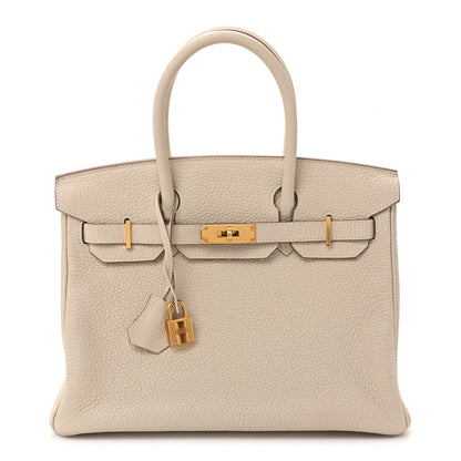 Hermes Taurillon Clemence Birkin 30 Craie