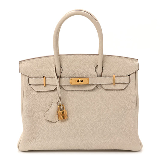 Hermes Taurillon Clemence Birkin 30 Craie