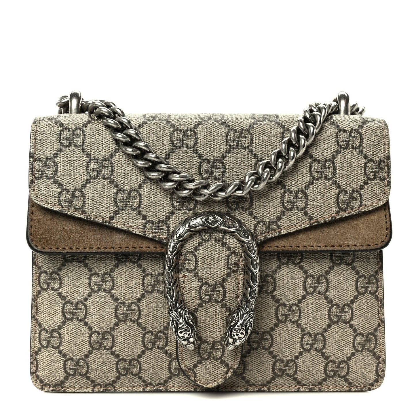 Gucci GG Supreme Monogram Mini Dionysus Shoulder Bag Taupe