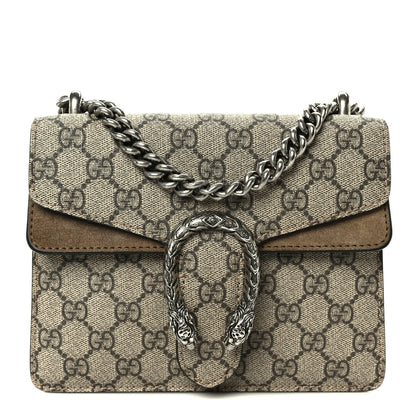 Gucci GG Supreme Monogram Mini Dionysus Shoulder Bag Taupe