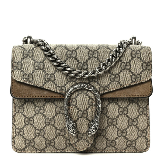 Gucci GG Supreme Monogram Mini Dionysus Shoulder Bag Taupe
