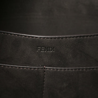 Fendi Fabric Jacquard Vitello Grance FF 1974 Large Fendi Origami Tobacco Moro Ebano