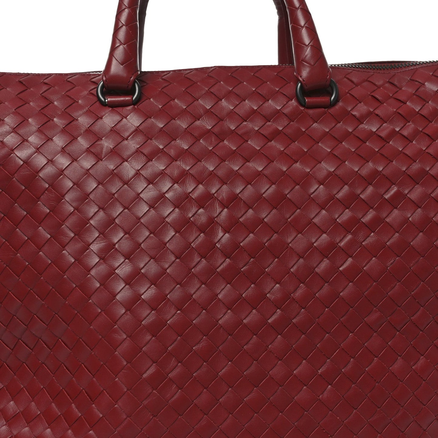 Bottega Veneta Nappa Intrecciato Medium Convertible Tote Burgundy