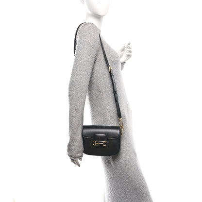Gucci Azalea Calfskin Web Mini Horsebit 1955 Shoulder Bag Black