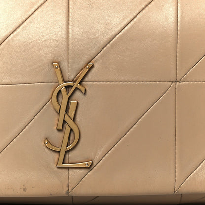 Saint Laurent Lambskin Patchwork Monogram Medium Jamie Beige