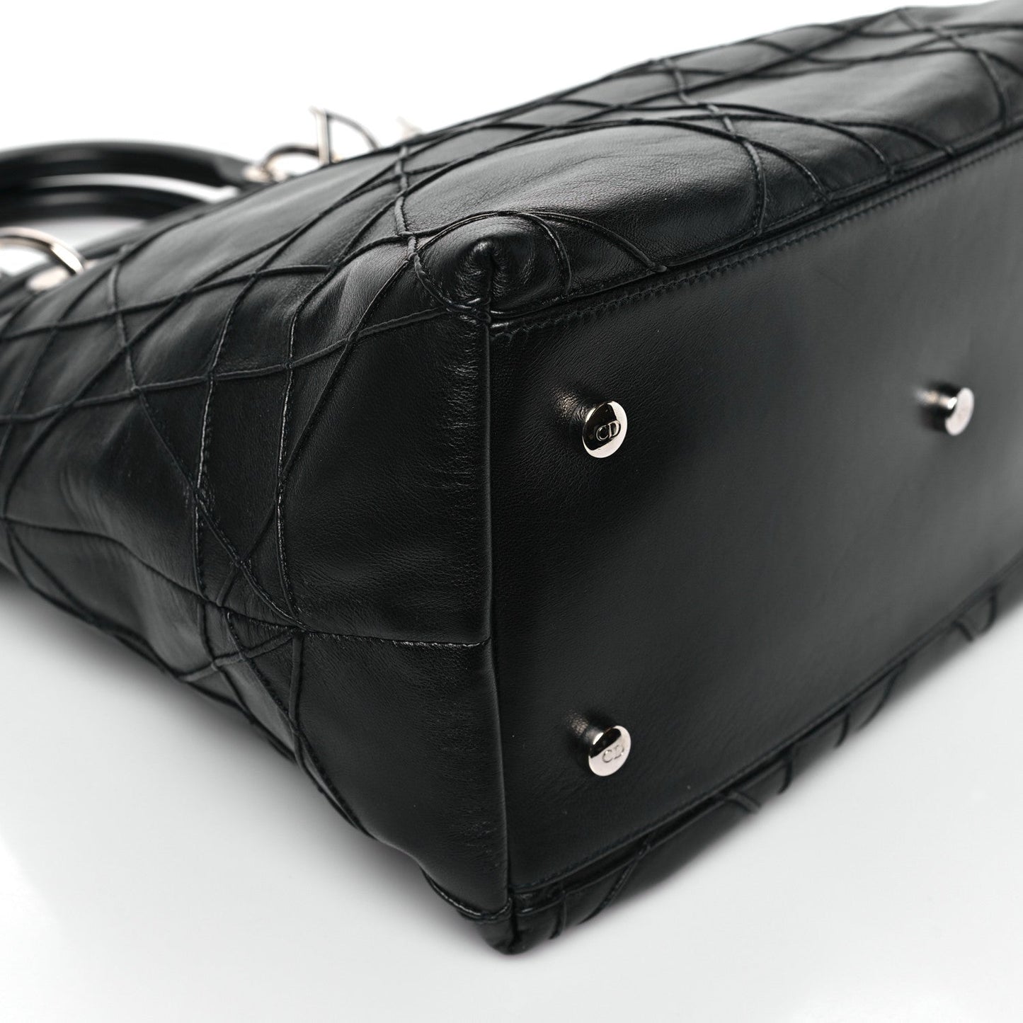 Christian Dior Lambskin Cannage Medium Granville Tote Black