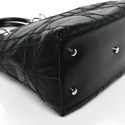 Christian Dior Lambskin Cannage Medium Granville Tote Black