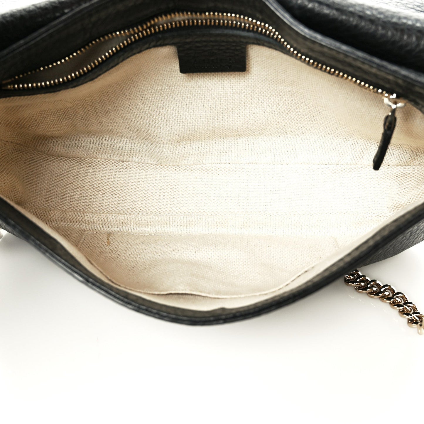 Gucci Pebbled Calfskin Medium Soho Flap Crossbody Black